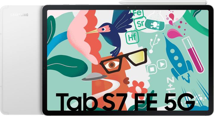 Actual product image Samsung Galaxy Tab S7 FE (5G, 12.40", 64 GB, Mystic Silver)