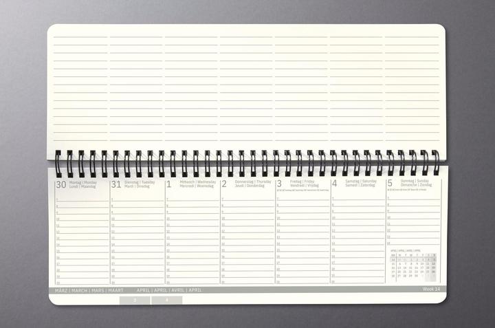 Actual product image Sigel Tisch-Querkalender Conceptum 30 x 14,3cm, 2026, Blau (English, French, Dutch, German)