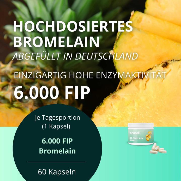 Immagine prodotto Brandl-Nutrition Capsule di bromelina ad alto dosaggio (60 Pezzo/i, Pillole, 43.08 g)