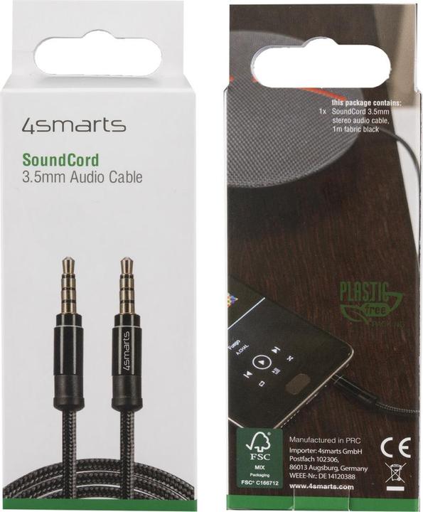 Actual product image 4smarts 3.5 mm jack cable (1 m, 3.5mm jack (AUX))