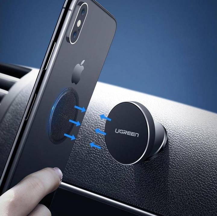 Actual product image Ugreen 2x metal plate with leather for magnet cell phone holder