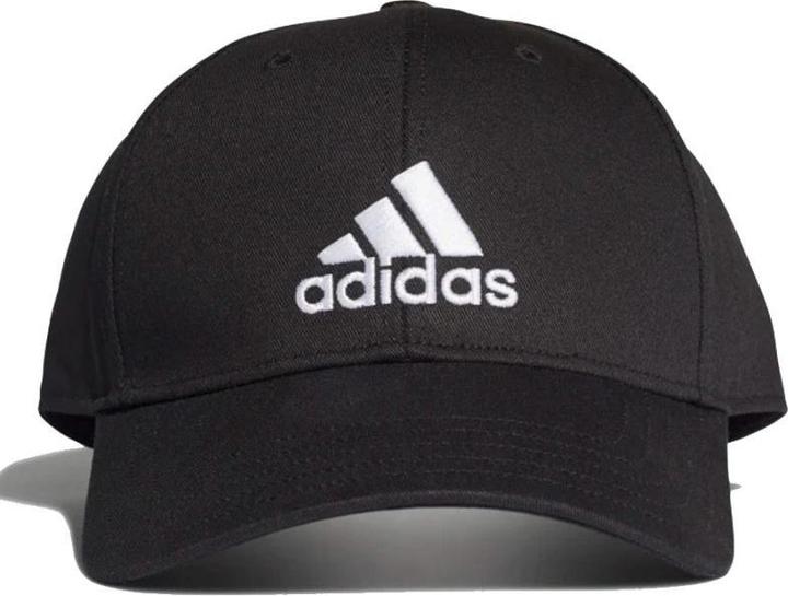 Actual product image adidas Baseball Cotton Twill Cap, Black/Black/White, OSFM (One size)