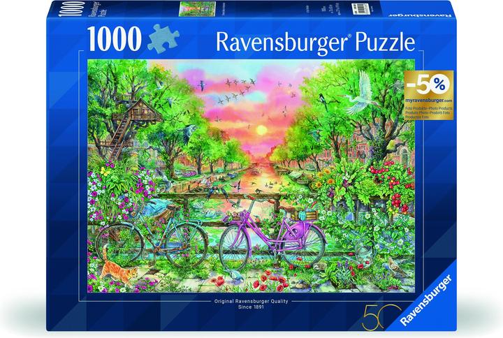 Actual product image Ravensburger Puzzle 12001089- Dreamy bicycles in Amsterdam - 1000 piece jigsaw puzzle for adults (1000 pieces)