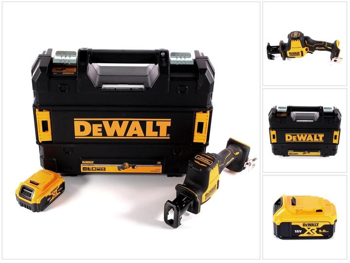 Immagine prodotto DeWalt DCS 369 NT Sega alternativa a batteria 18 V + 1x batteria 5,0 Ah + TSTAK - senza caricabatterie