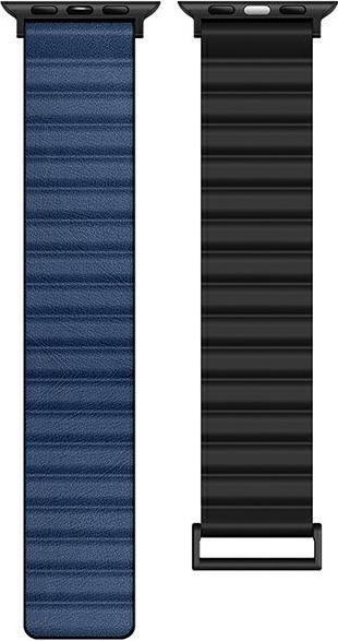 Actual product image Beline pasek Apple Watch Magnetic Pro 38/40/41mm czarno/niebieski black/blue box (Plastic, Silicone, ecological leather)
