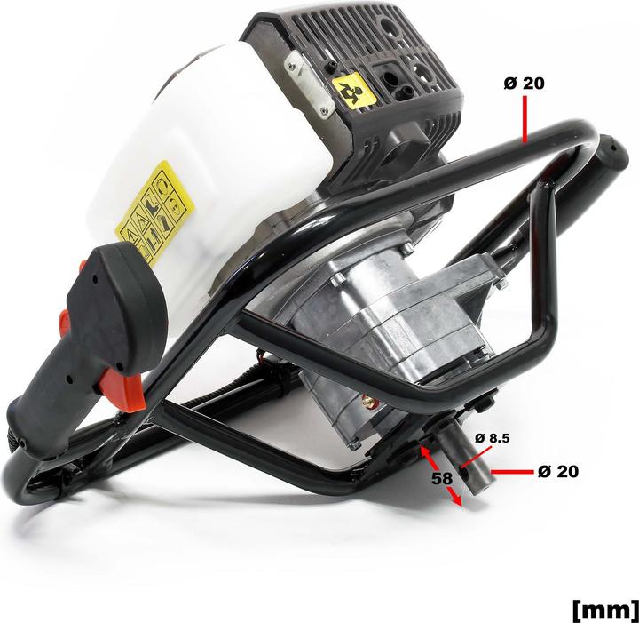 Actual product image Wiltec Petrol Ground Drill Set 1.4kW 1.9HP including Earth Auger Drill Bit 250mm