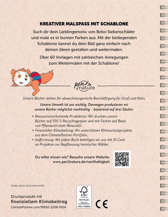 Image du produit Bobo Siebenschläfer Malbuch mit Schablone. Zeichnen und Malen für Kinder ab 4 Jahren