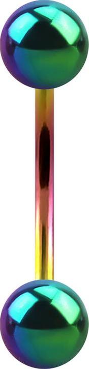 Image du produit Star Piercing Micro banane colorée avec deux boules (Acier chirurgical 316L, sans laiton)