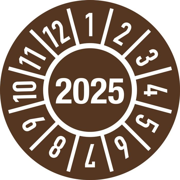 HP Autozubehör Einjahresprüfplakette Ø 15 mm Jahr 2025 mit Monaten Folie