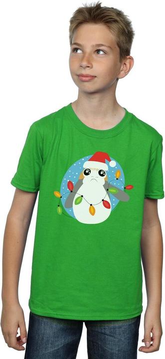 Immagine prodotto Star Wars The Last Jedi Porg Christmas Lights Maglietta Ragazzi (140, 146)