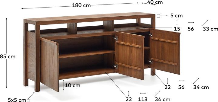 Actual product image Kave Home Sashi (180 x 40 x 85 cm)
