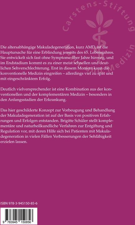 Immagine prodotto Altersabhängige Makuladegeneration (Tedesco, Brigitte Schüler, 2017)