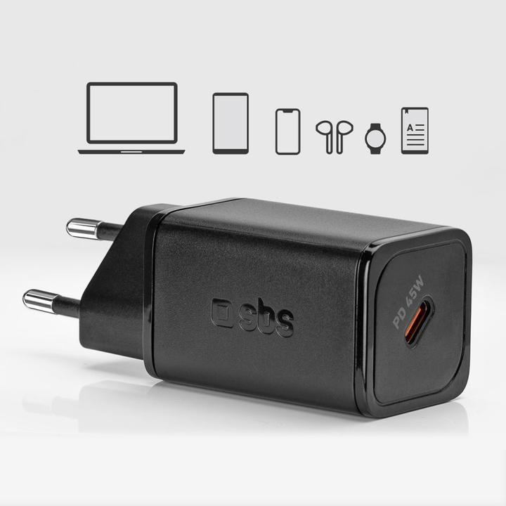 Immagine prodotto SBS Caricabatterie GaN USB-C PD 45W nero (45 W)