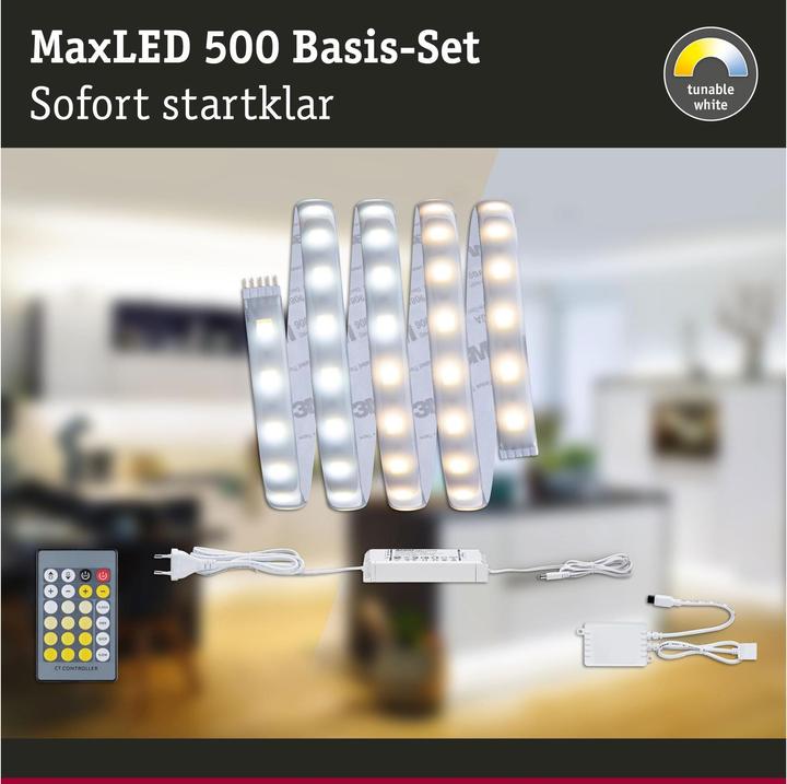 Image du produit Paulmann Kit MaxLED 500 Stripe (Lumière du jour, Blanc, Blanc chaud, 150 cm, Intérieur)
