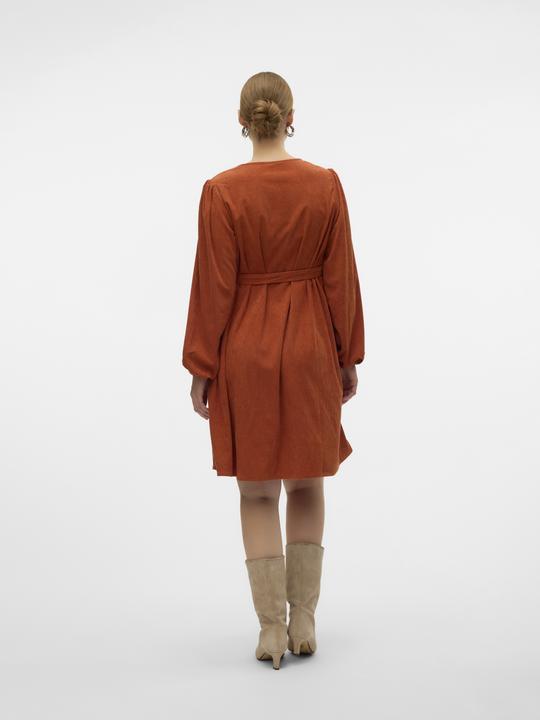 Image du produit Mamalicious Coupe normale Col en V Poignets élastiques Manches ballon Robe courte (XL)