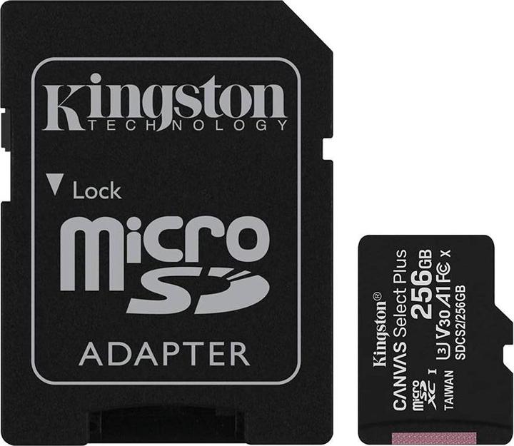 Actual product image Kingston Canvas Select Plus (256 GB, microSDXC, U3, UHS-I)