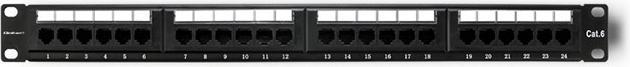 Actual product image Qoltec 54474 Patch panel RACK 24 connectors Cat 6 UTP Black