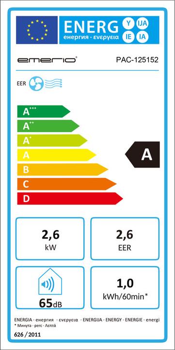 Etichetta energetica Emerio Condizionatore mobile (32 m², 9000 BTU/h)