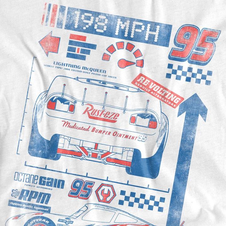 Immagine prodotto Cars 198 MPH Maglietta Saetta Mcqueen Adulto Unisex (L)