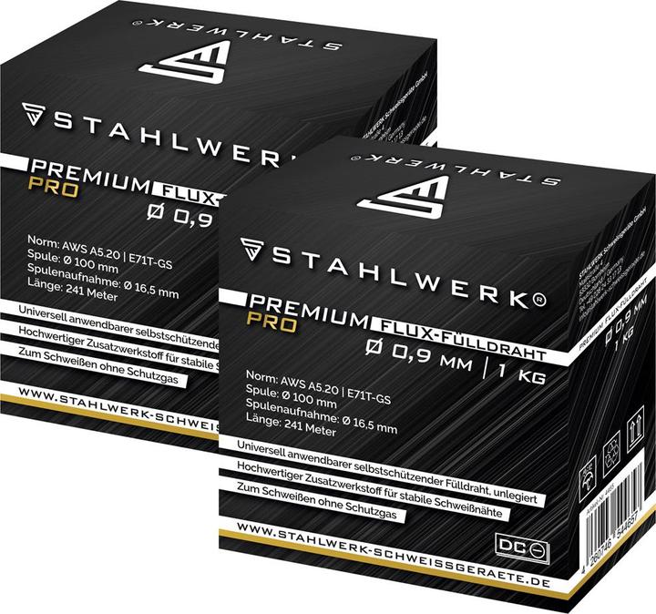 Actual product image Stahlwerk Welding wire MIG MAG Premium cored wire E71T-GS Ø 0.9 mm 0.9 kg set of 2