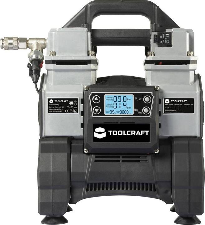 Produktbild Toolcraft TO-8952876 Druckluft-Kompressor 500W 12 V/DC, 24 V/DC, 220 V/AC 9 bar (5 l)