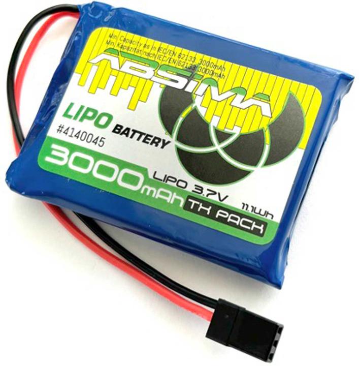 Actual product image Absima TX LiPo 1S 3.7V 3000mAh SC (JR/FUT) (3.70 V, 3000 mAh)