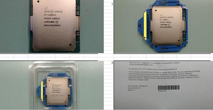 Actual product image HPE CPU BDW E7-4830V4 14C 2.0GHZ