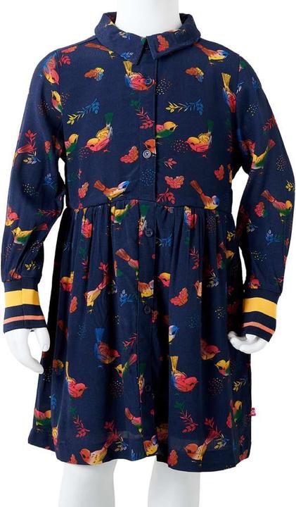 Produktbild VidaXL Kinderkleid mit Langen Ärmeln Marineblau (128)