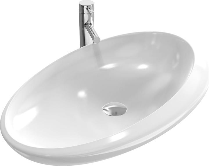 Produktbild Emke Aufsatzwaschbecken Kleines Ovales Waschbecken Waschplatz Handwaschbecken für Badezimmer, Aufsat (430 mm, 695 mm)