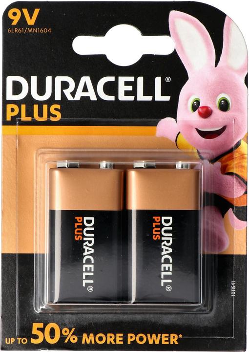 Image du produit Duracell Plus Power (2 pcs, 9V Block, 580 mAh)