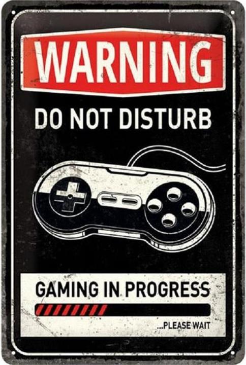 Immagine prodotto Nostalgic-Art Merchandising Cartello Gaming in Progress 20 x 30 cm, metallo (20 x 30 cm)