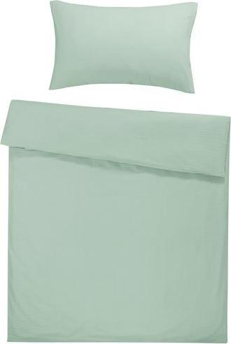 Flair Seersucker Uni (Bettwäsche Set, 50 x 70 cm, 160 x 210 cm)