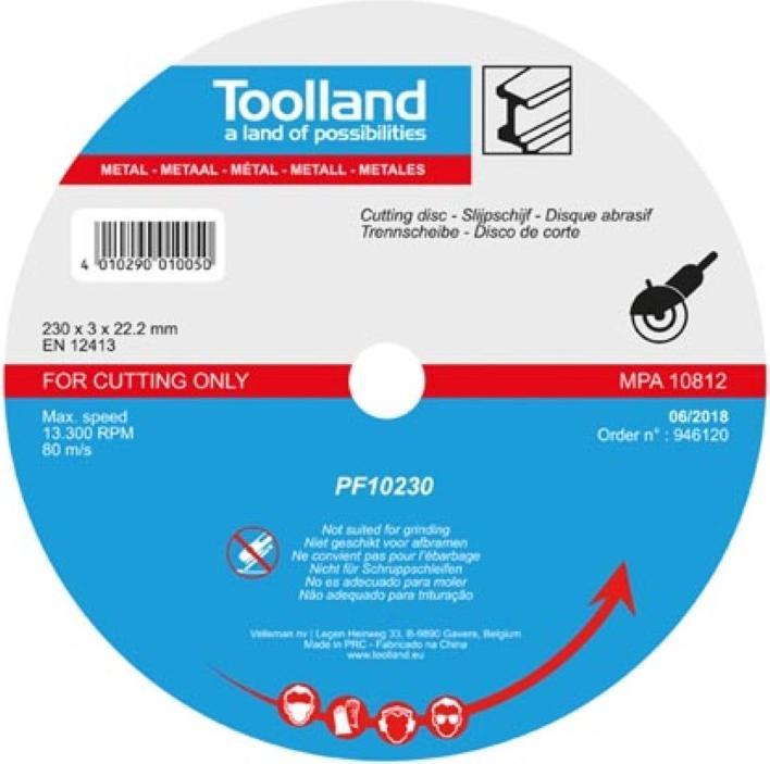 Velleman DISQUE À TRONÇONNER - MÉTAL - 230 mm