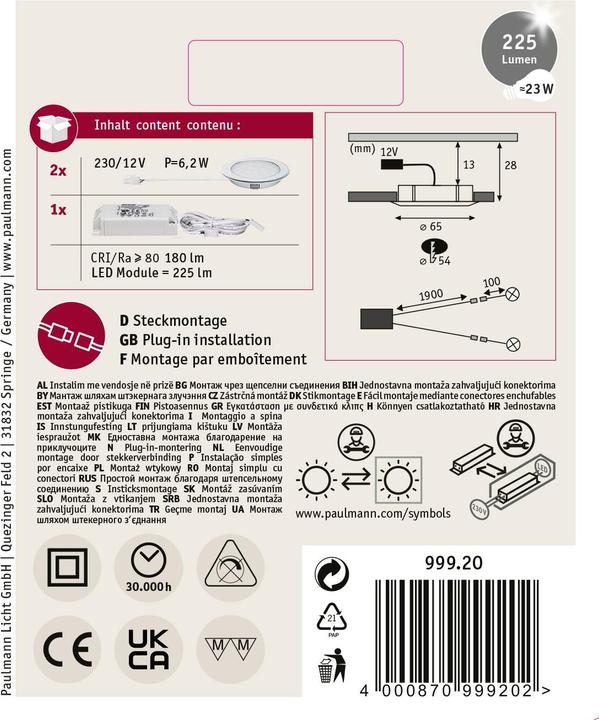 Actual product image Paulmann Recessed furniture lights (360 lm)