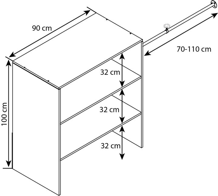 Immagine prodotto VCM Scaffale per armadio aperto Dacho ll (90 x 50 x 100 cm)