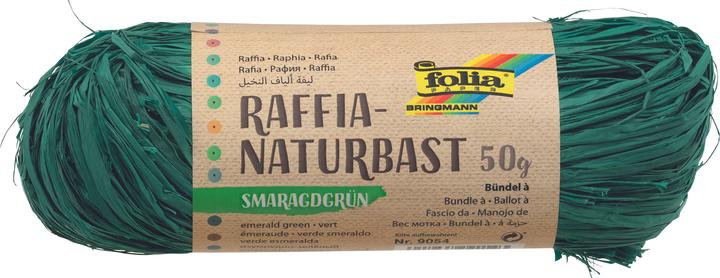 Produktbild Folia Bringmann Naturbast Raffia 50g Smaragdgrün