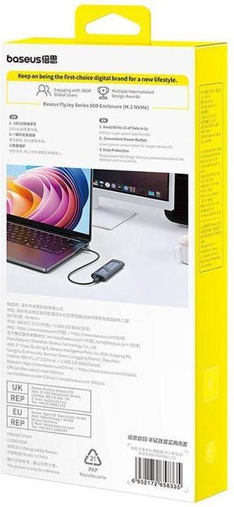 Immagine prodotto Baseus Custodia per SSD della serie FlyJoy (M.2 NVMe) Grigio Spazio (M.2 2242)