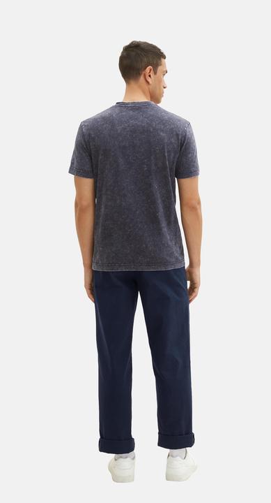 Produktbild Tom Tailor T-Shirt Kurzarmshirt mit V-Ausschnitt, ausgewaschener Optik und Brusttasche (M)