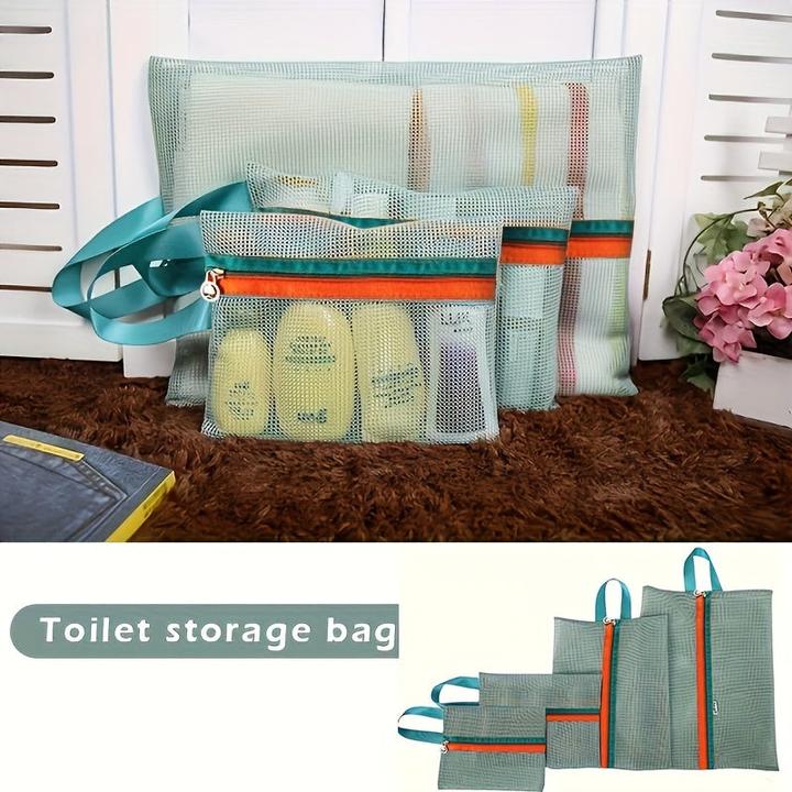 Image du produit Only-Bags.Store 4 pièces Travel Mesh Storage Bags, organisateurs légers et polyvalents, sacs en filet portables