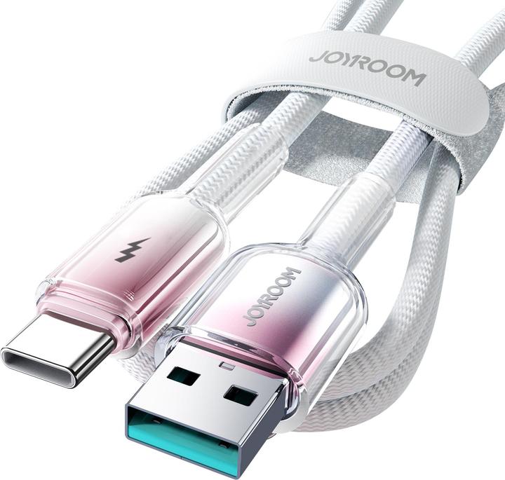Actual product image Joyroom S-A42 Crystal Clear Series Fast Charging Data Cable USB-A to Type-C 3A 1.2m White (1.20 m)