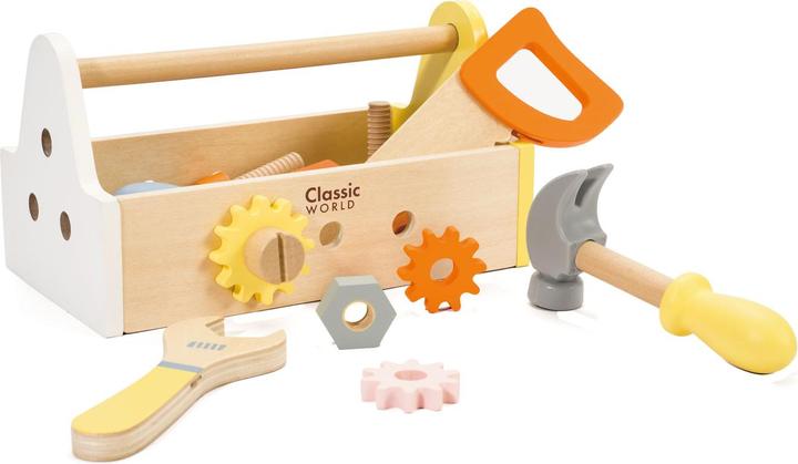 Actual product image Classic World Wooden carpentry set with tool box, 18dl