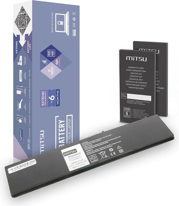 Image du produit Mitsu Batterie pour Dell Latitude E7440 3100 mAh (34 Wh) 11 1 - 10 8 Volt (3 cellules, 3400 mAh)
