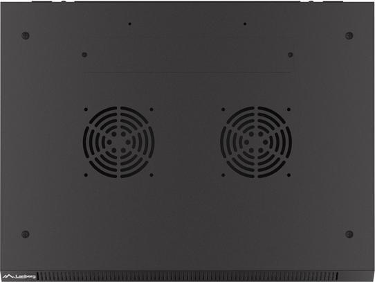 Produktbild Lanberg Nástěnná jednodílná skříň 19", 4U/600x450, (v rozloženém stavu), perforované dveře, černá ( (4 HE, 19 Zoll Rack)