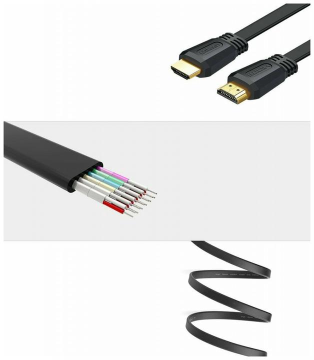 Image du produit Ugreen HDMI 2.0 bande plate 4K 1080p plaqué or (1.50 m, HDMI)