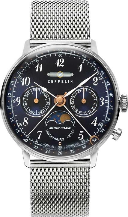Produktbild Zeppelin LZ129 Hindenburg Quarzuhr (ZE-7037M-3) (Mondphasenuhr, Analoguhr)