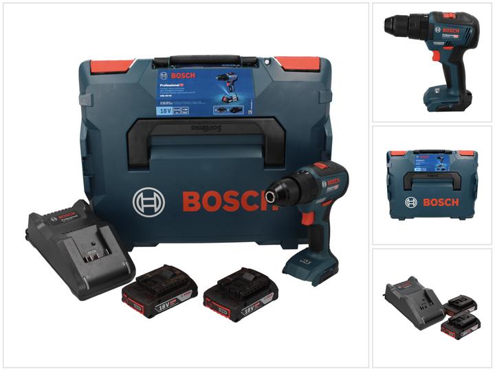 Actual product image Bosch Professional GSR 18V-55 cordless drill/driver (2x2.0Ah GAL 18V-40 L) (Rechargeable battery operated)