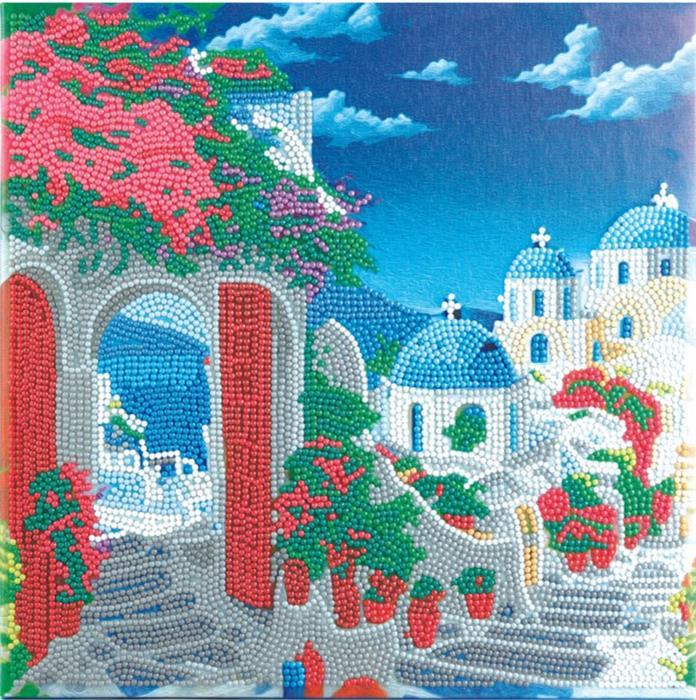 Produktbild Craft Buddy Blaues Haus Aussicht, 30x30cm Crystal Art Kit