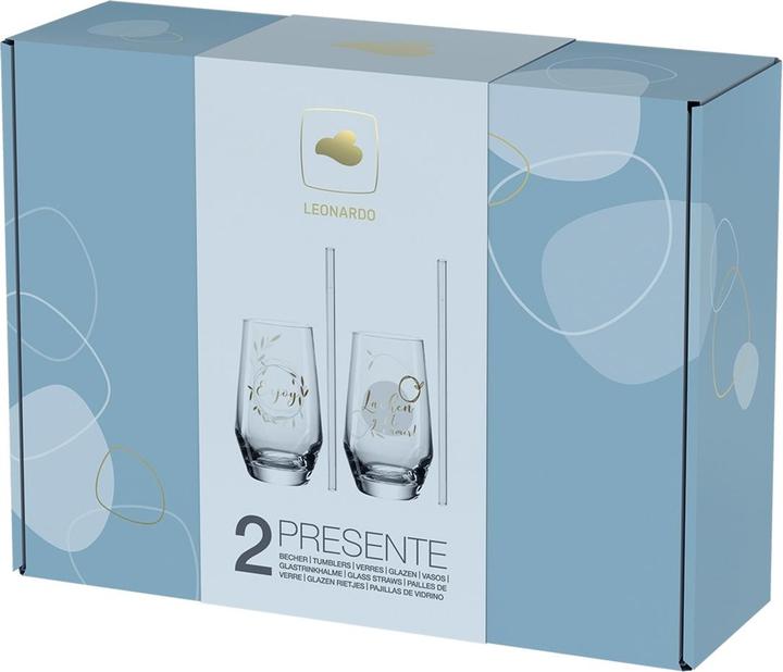 Actual product image Leonardo Longdrink glass Presente Laughter 365 ml, 2 pieces, Transparent (3 dl, 4 x, Long drink glasses)