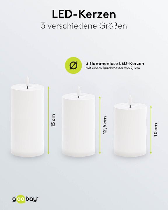 Actual product image Goobay Set of 3 LED Candles "Outdoor (3 x)