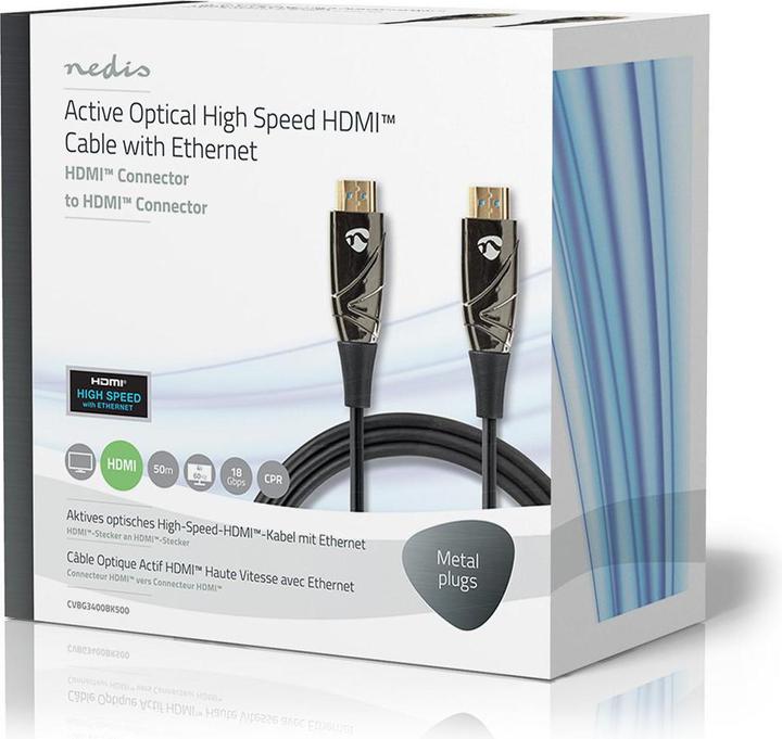Produktbild Nedis Aktive optische High Speed ​​HDMI-Kabel mit Ethernet | HDMI™ Stecker | HDMI™ Stecker | 4K@60Hz (50 m, HDMI)